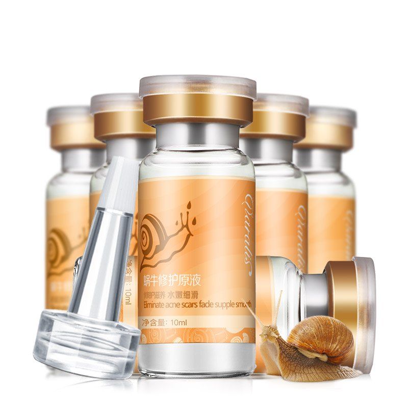

Facial Serums Snail Extract Hydrating Pore Minimizing Essence 6pcs, Transparent