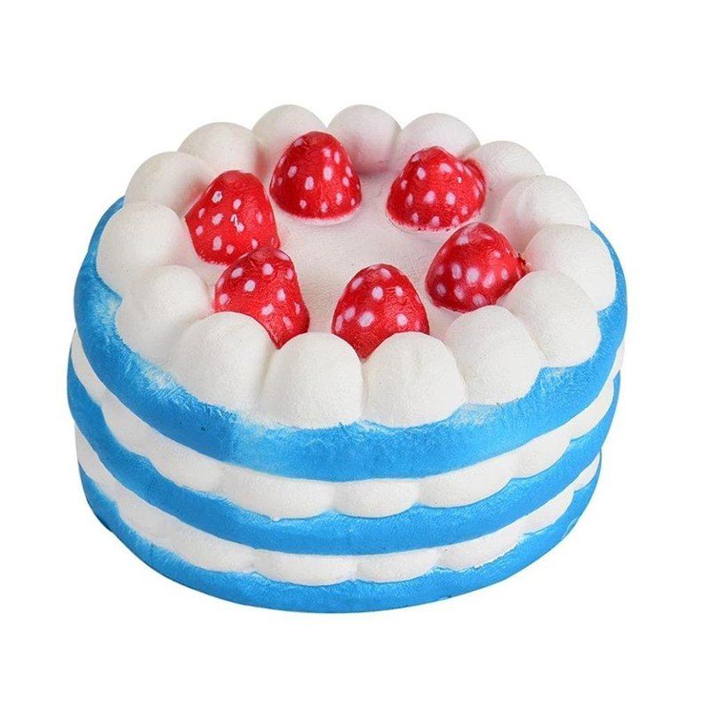 

Kid's Creative Toy Jumbo Squishy Anti Stress Slow Rising Simulation Cake, Crystal blue