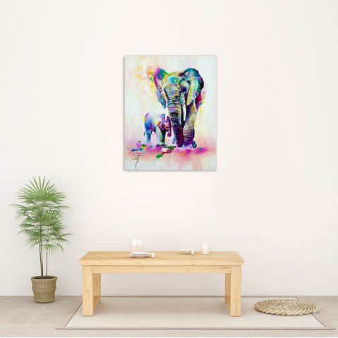 

W361 Art Elephant Unframed Wall Canvas Prints for Home Decorations, Multi-a