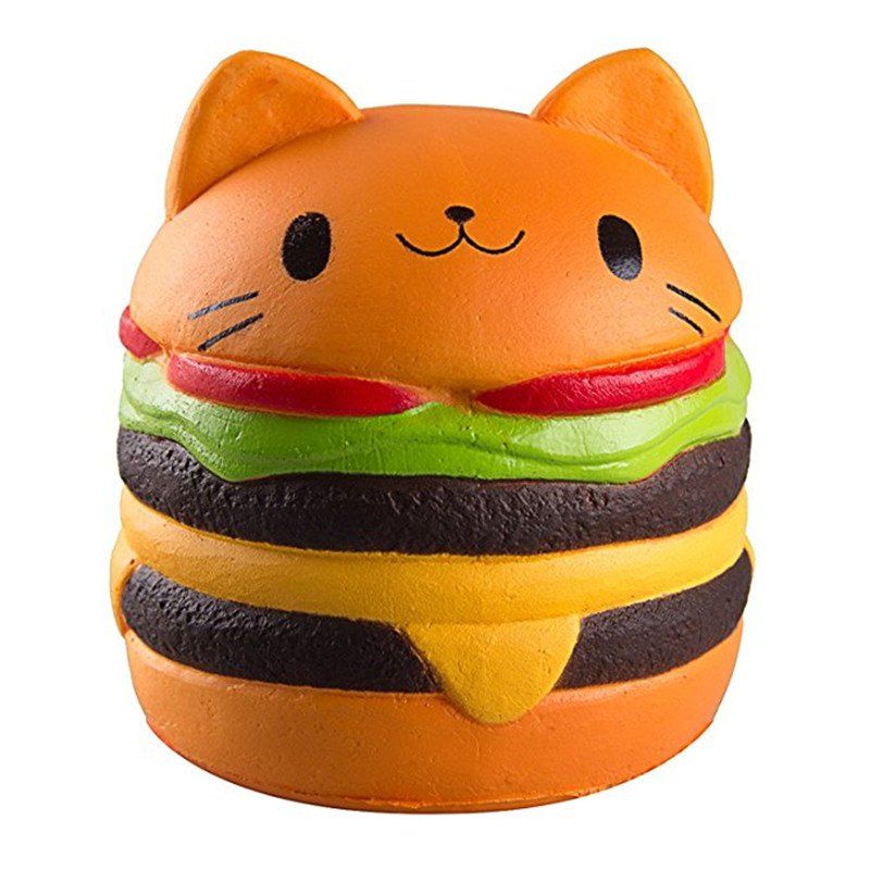

Jumbo Squishy Food Cat Hamburgers Cream Toy, Multi