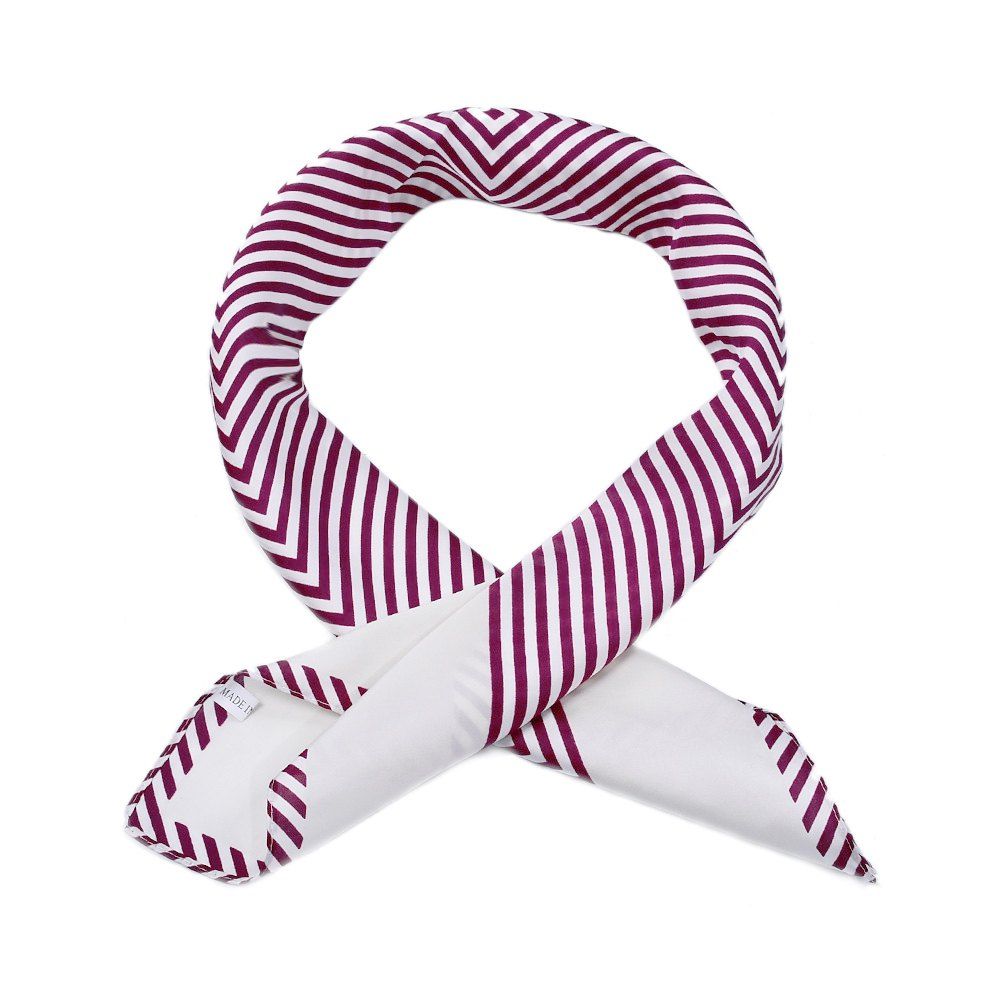 

Women'S Striped Silky Professional Square Scarf, Red wine
