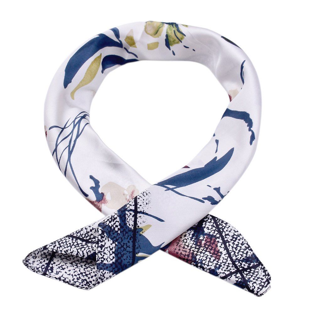 

Women'S Fake Collar Ink Floral Printed Square Scarf, Multi-b