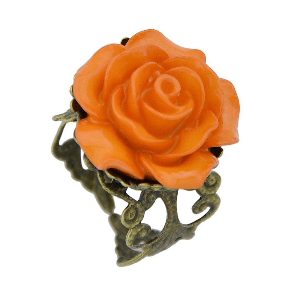 

Cute Rose Flower Wedding Adustable Rings, School bus yellow