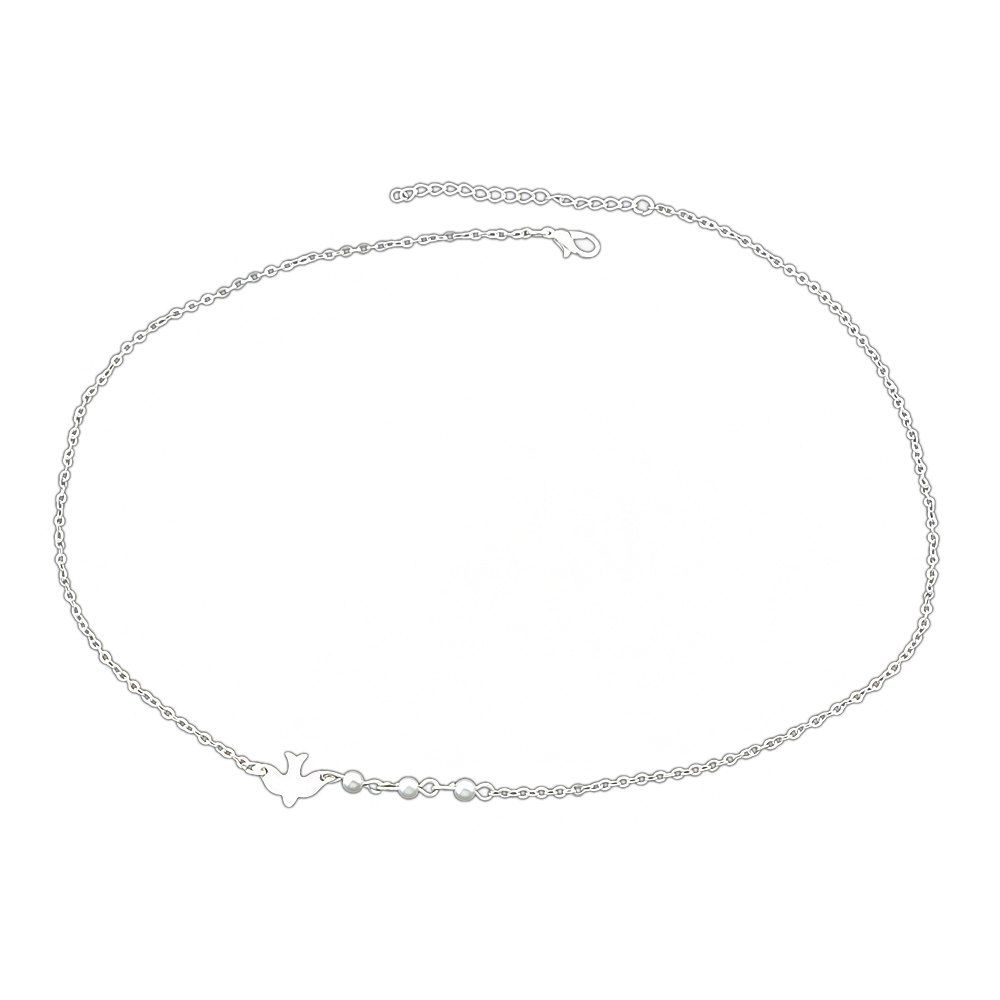 

Bird Drop Shape Chain Necklace for Women, Silver