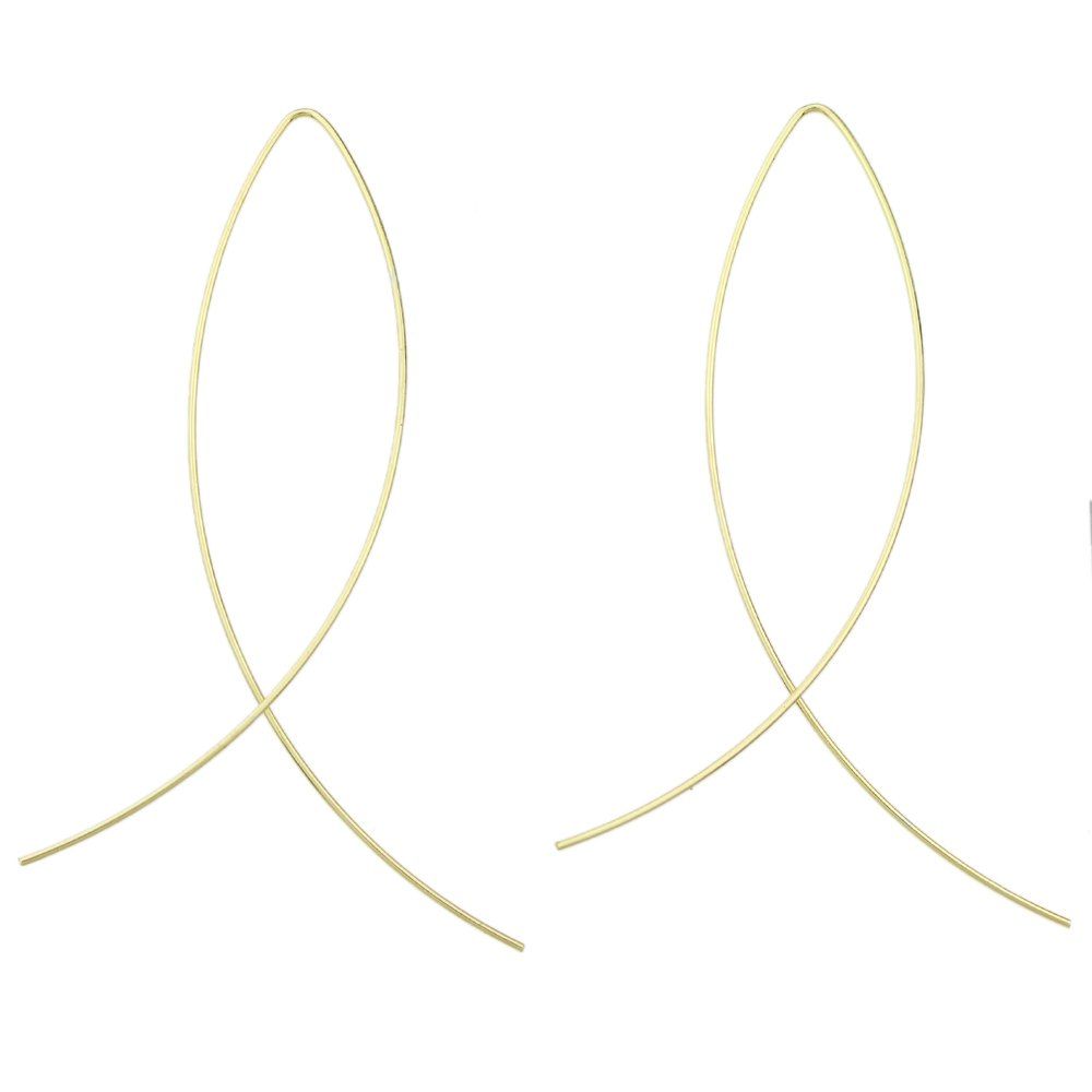 

Minimalism Punk Metal Lines Earrings, Gold