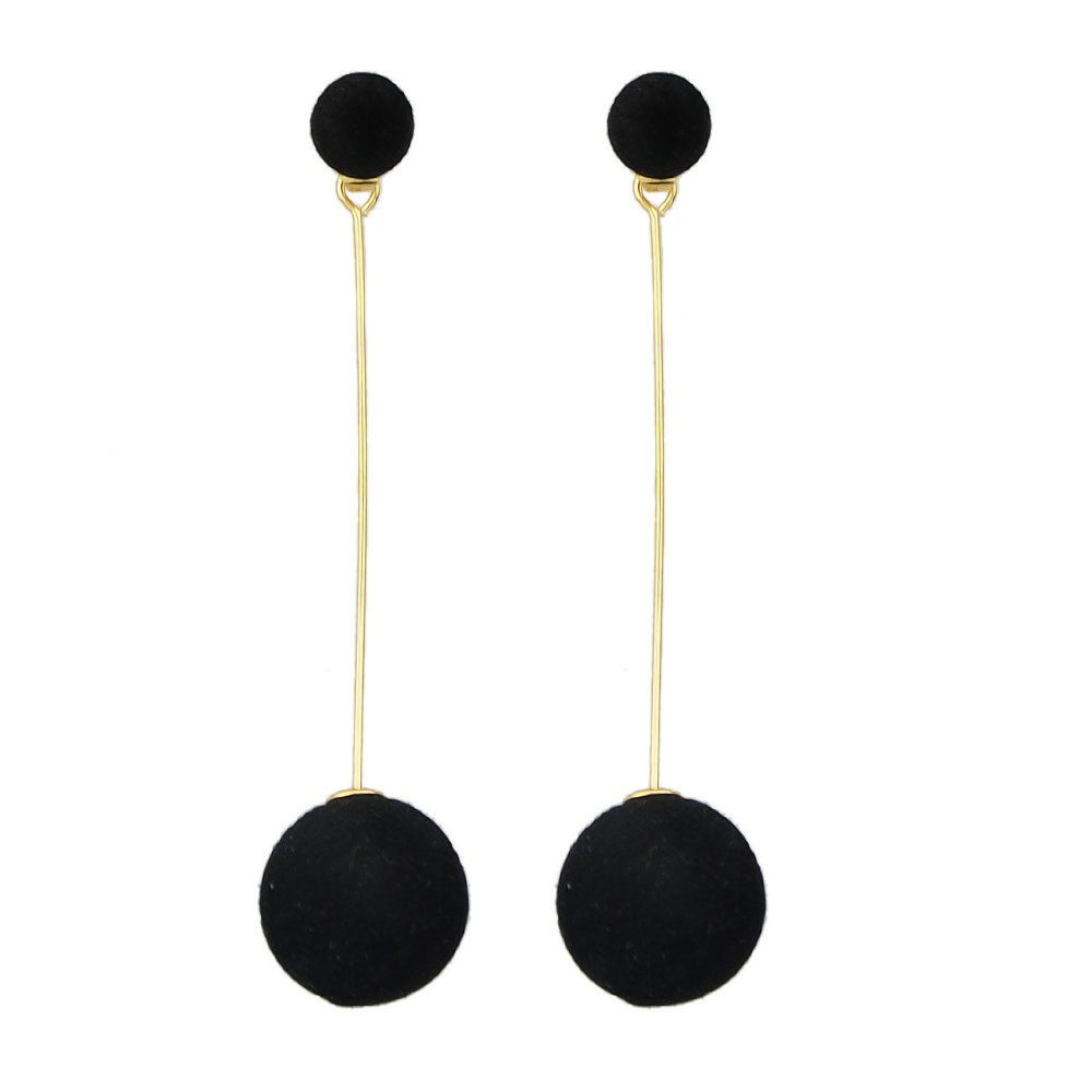 

Lovely Plush Hanging Earrings, Black