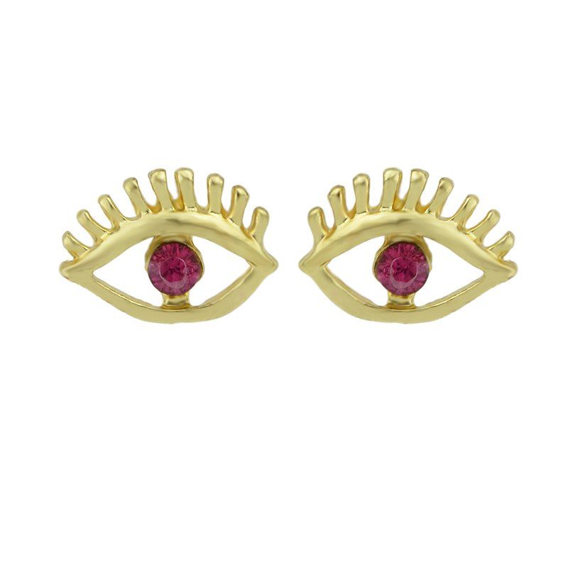 

Rhinestone Cute Eye Earrings, Pink lemonade
