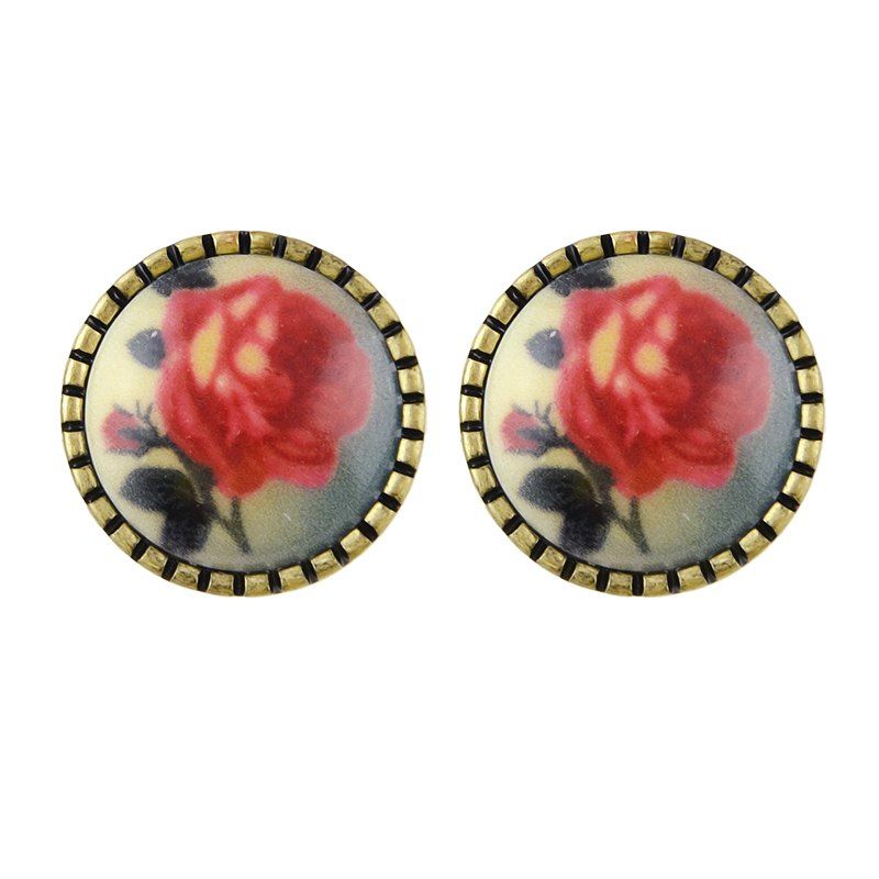 

Rose Flower Vintage Earrings, Multi