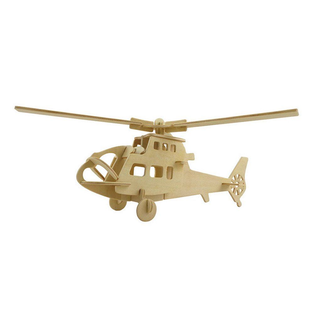 

DIY 3D Wooden Puzzle Fighter Helicopter for Kids Gift, Golden brown