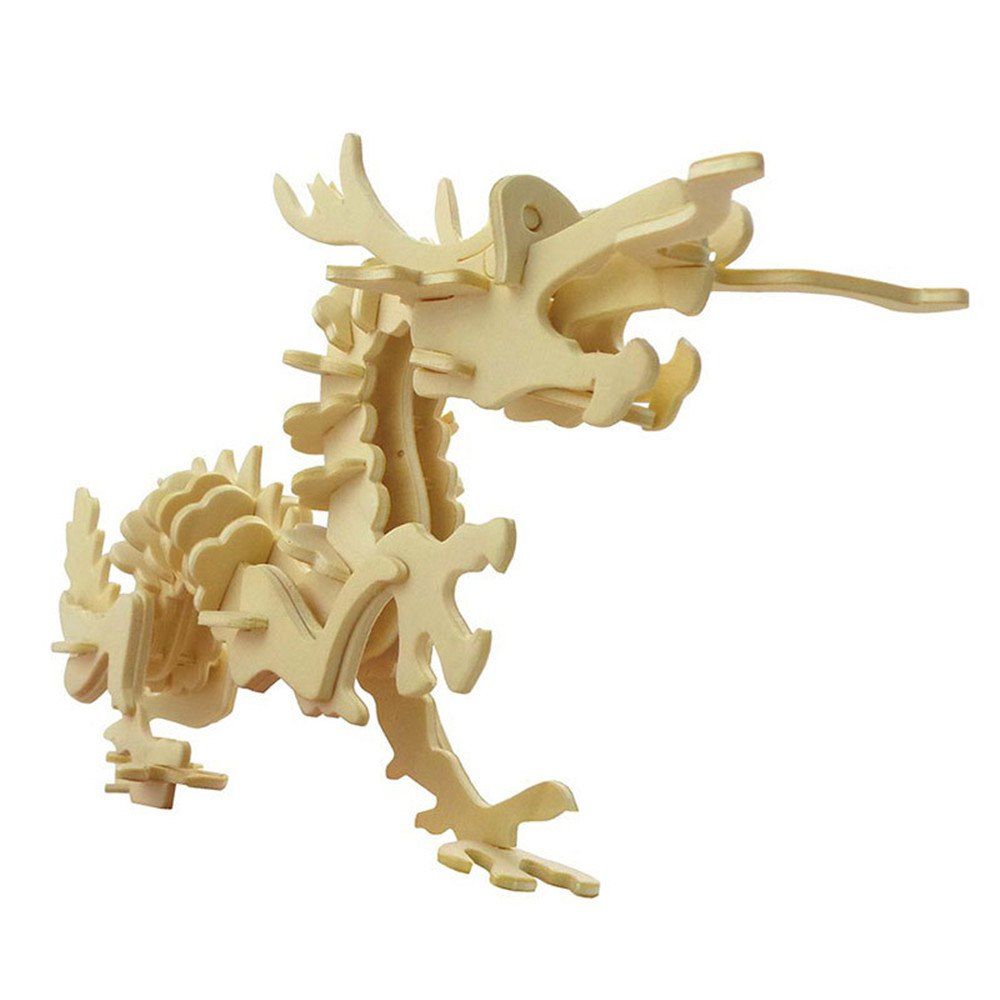 

DIY 3D Wooden Puzzle Dragon for Kids Gift, Sun yellow