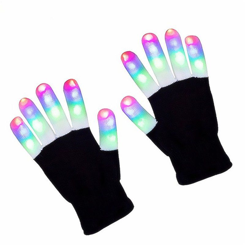 

Super Cool Knitted Stripes LED Glove, Black