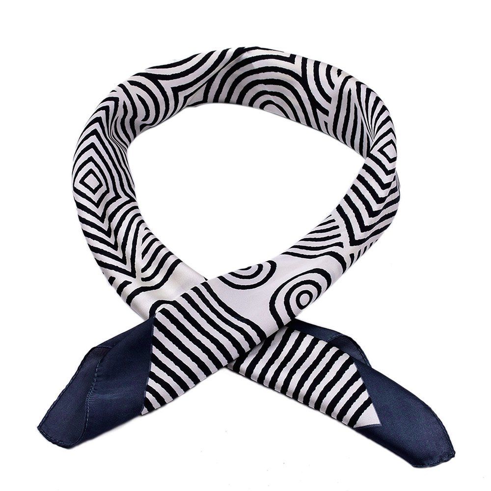 

New Stripes Printed Stain Square Scarf, Black