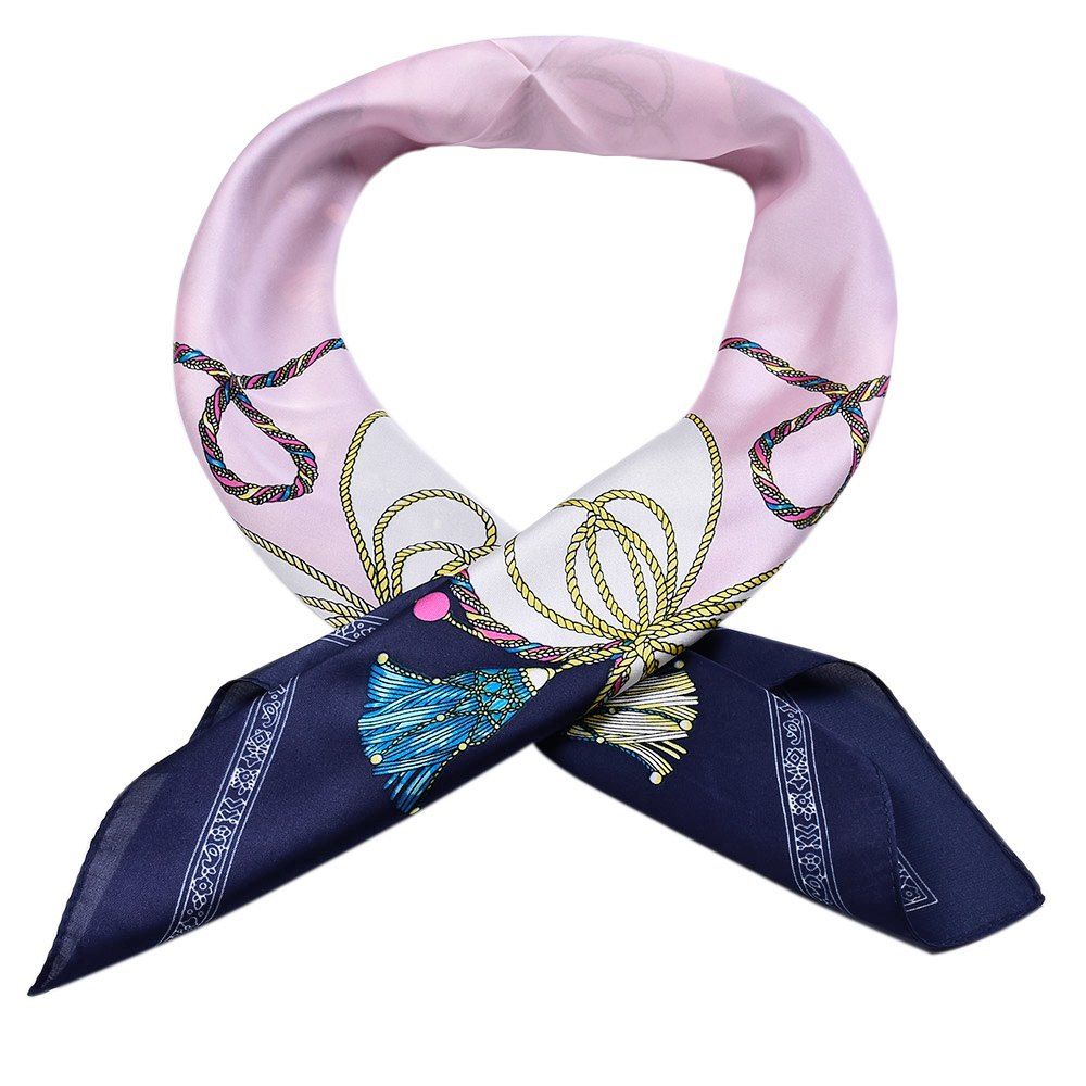

Women'S Geometric Print Silky Collor Square Scarf, Pink