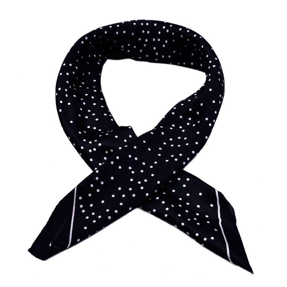 

Women's Fashion Dot Printed Fake Collor Square Scarf, Black