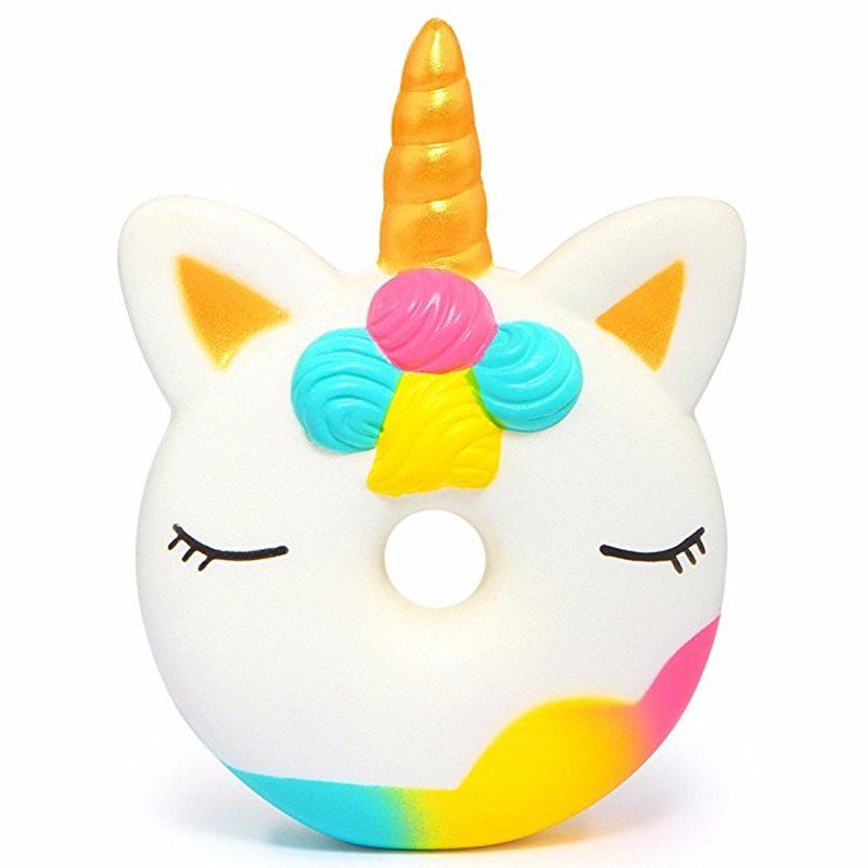 

Jumbo Squishy Cute Unicorn Donut Slow Rising Soft Charms Fun Toy, Multi