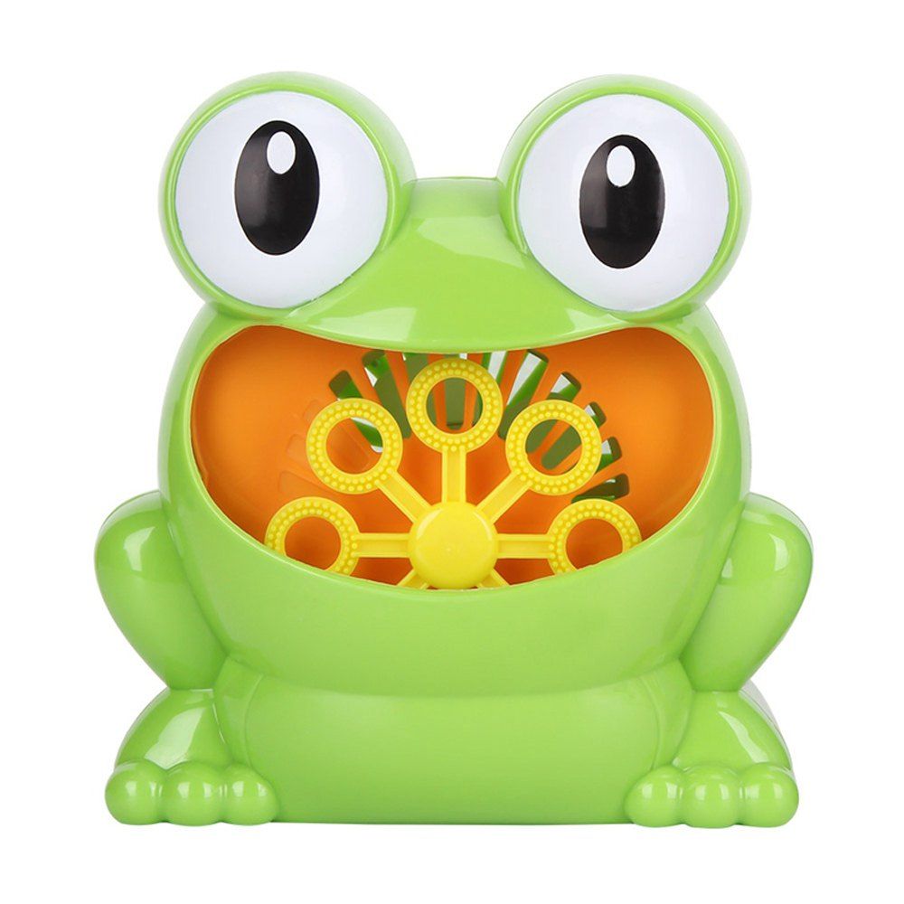 

Automatic Frog Bubble Blower Machine Make Over 500 per Minute for Kids, Green