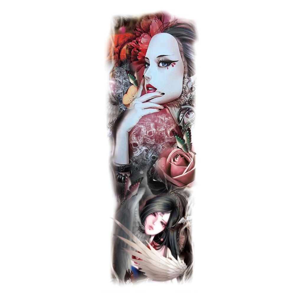 

Full Arm Rose Beauty Pattern Waterproof Tattoo Stickers, Multi