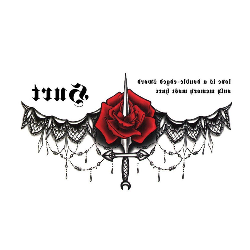 

Creative Rose Pattern Novel Waterproof Lasting Tattoo Sticker, Multi