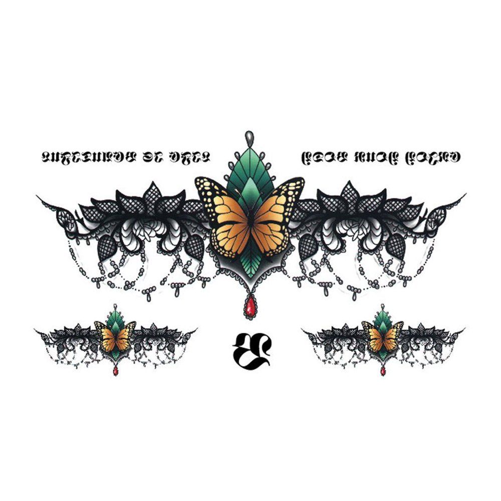 

Novel Butterfly Pattern Personalized Waterproof Lasting Tattoo Sticker, Multi