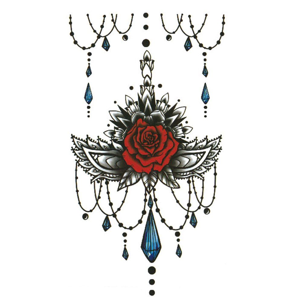 

Beautiful Rose Pattern Novel Waterproof Lasting Tattoo Sticker, Multi