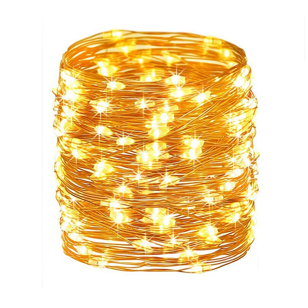 Warm White 100 Led String Fariy Lights Battery Operated Waterproof S 100 Led String Fariy Lights Battery Operated Waterproof With Remote Control