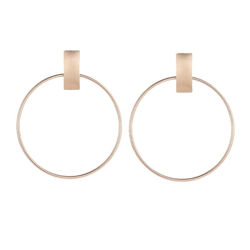 

Fashionable Vogue Concise Style Circular Female Earring, Gold