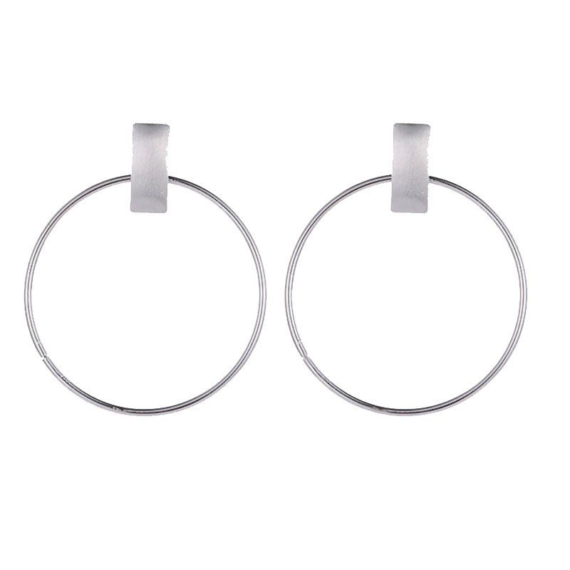 

Fashionable Vogue Concise Style Circular Female Earring, Silver