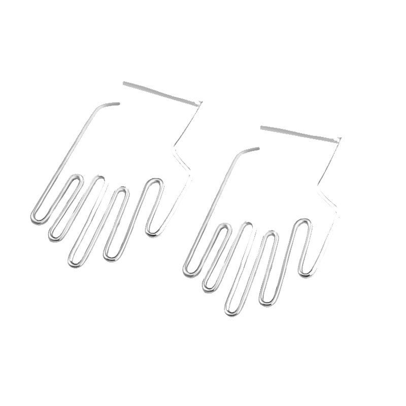 

Creative Personality Simple Fashion Hollow-Out Hand Earrings, Silver