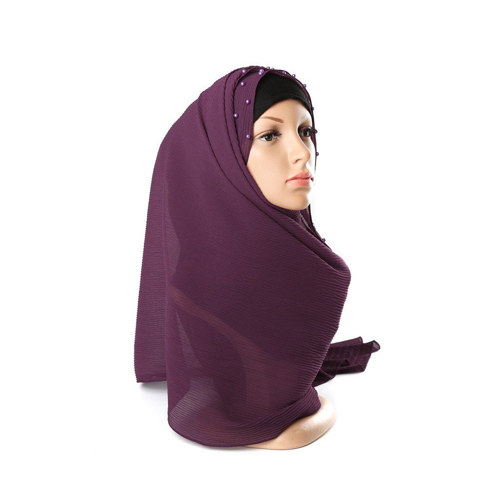 

Fashionable Versatile Solid Color Headwear Scarf, Purple iris
