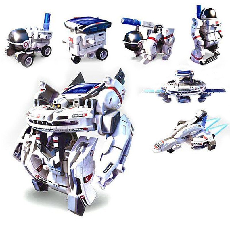

7 in 1 DIY Solar Robot Educational Kit Space Fleet Kids Toy, Earth blue