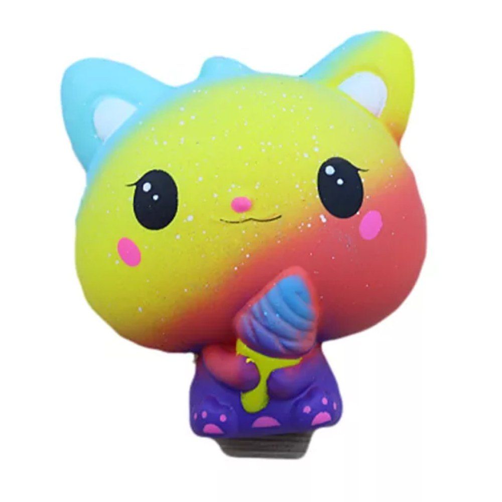 

Jumbo Squishy Coloured Ice Cream Cat Toys, Multi-a