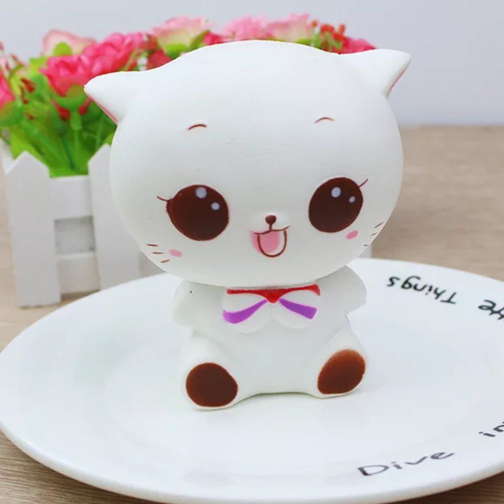 

Jumbo Squishy Tie Cat Toys, White
