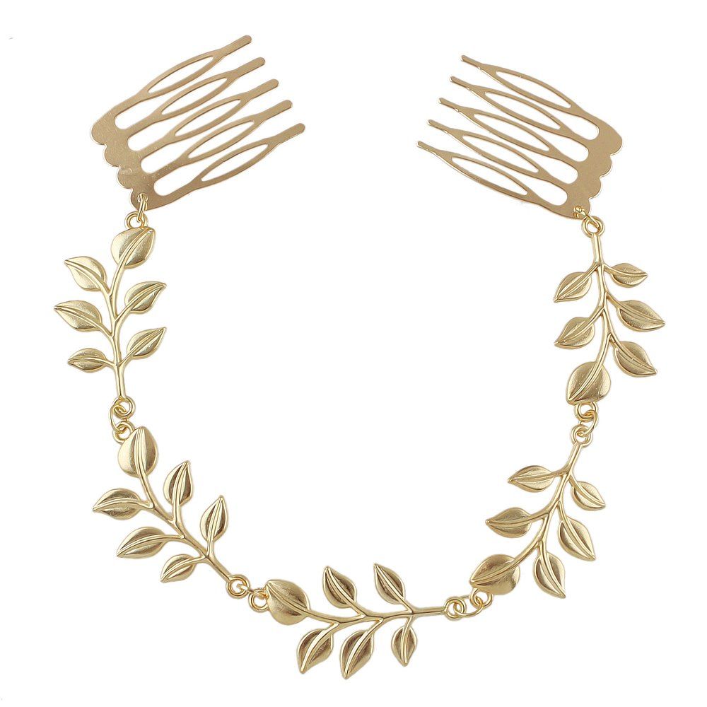 

Leaves Design Pattern Hair Combs Hairwear, Gold
