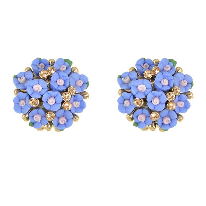 

Fashion Resin Flower Rose Earrings, Sky blue