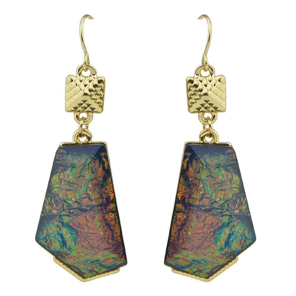 

Colorful Long Geometric Dangle Earrings, Multi-a