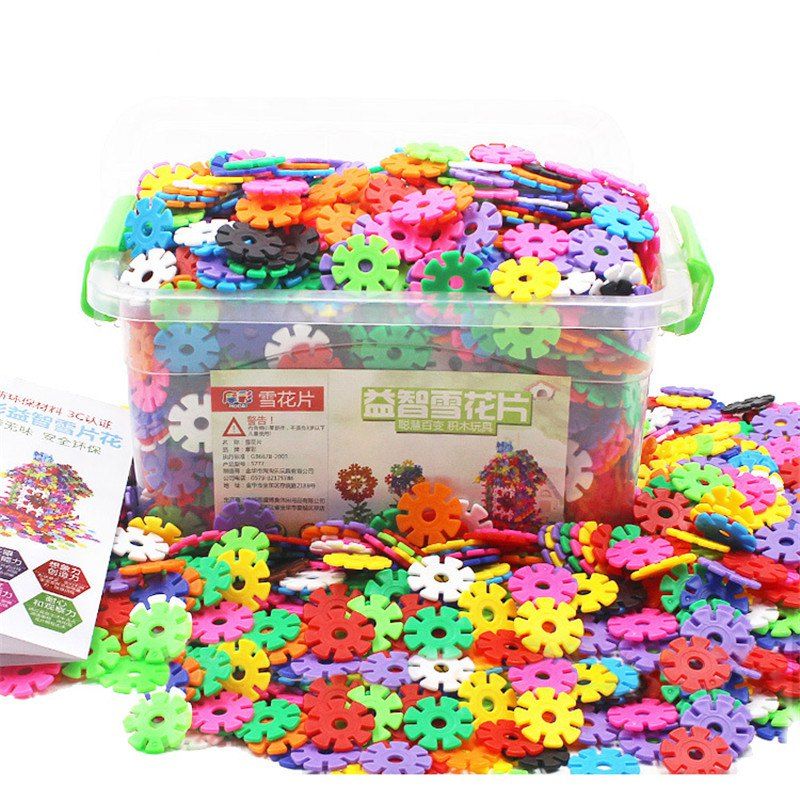 

400pcs 3D Puzzle Plastic Snowflake Building Blocks, Multi