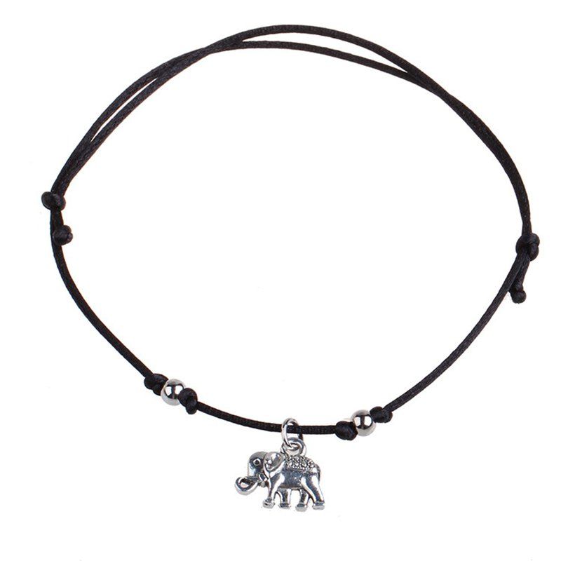 

Elephant Styling Hand-woven Beach Anklets, Black