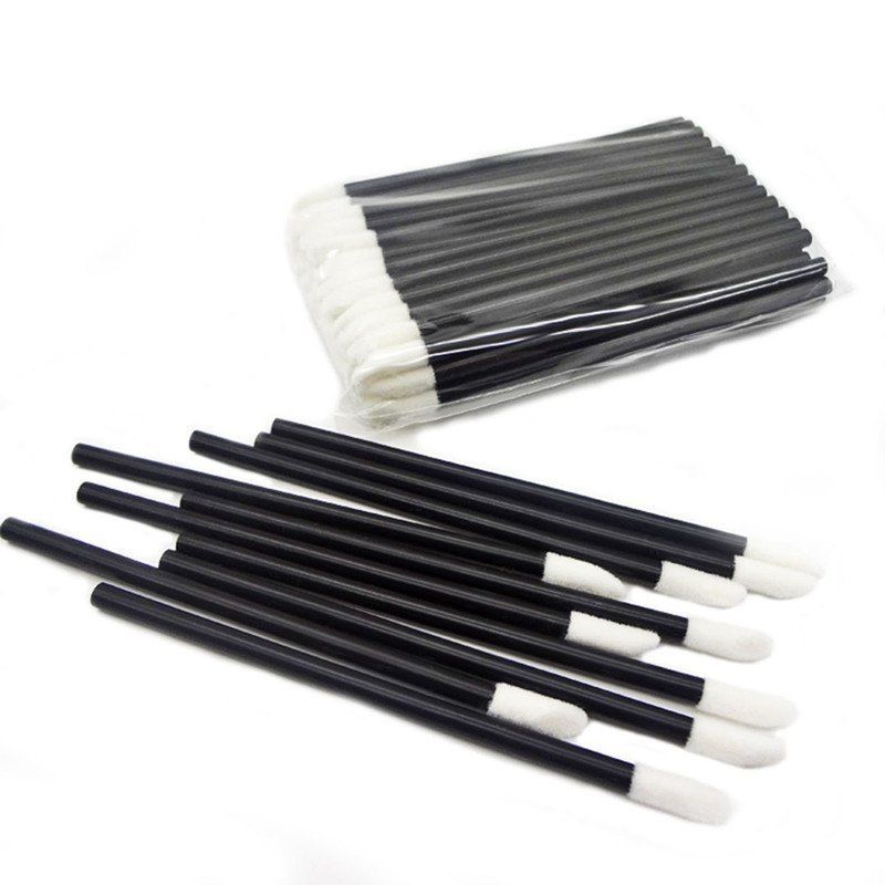 

Disposable Make Up Brush Lipstick Lip Gloss Wands Applicator Tool Kits 50pcs, Black