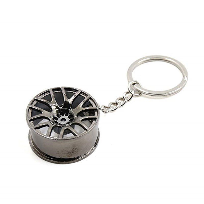 

Wheel Hub Metal Car Keychain, Black