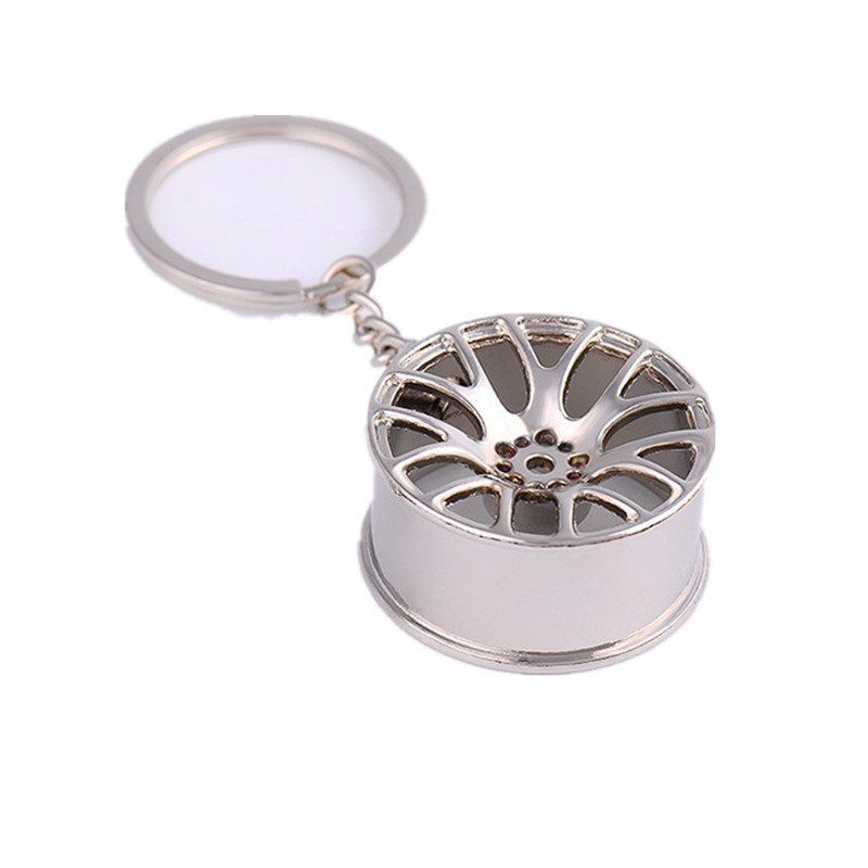 

Wheel Hub Metal Car Keychain, Silver