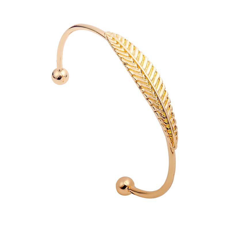 

Fashionable Temperament Trend Open Leaf Bracelet, Gold