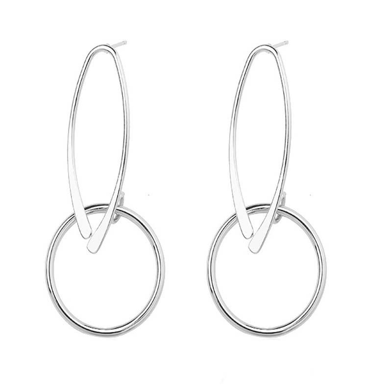 

Trend Drops Simple Ladies Circle Earrings, Silver