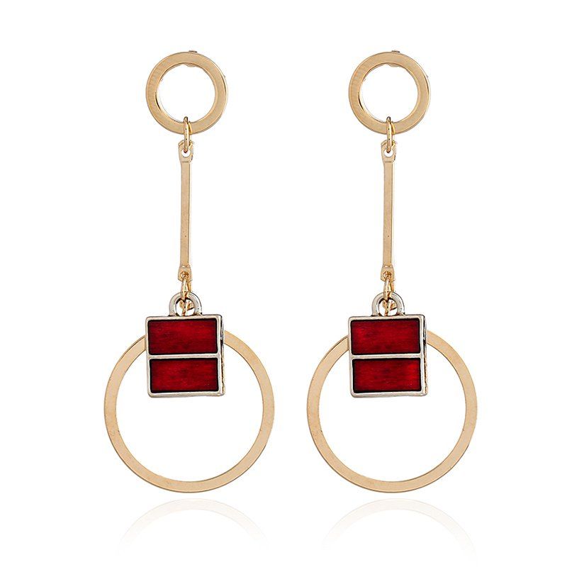 

Temperament Fashion Simple Long Earrings, Love red