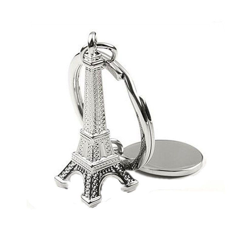 

Zinc Alloy Tower Key Ring Pendant, Silver