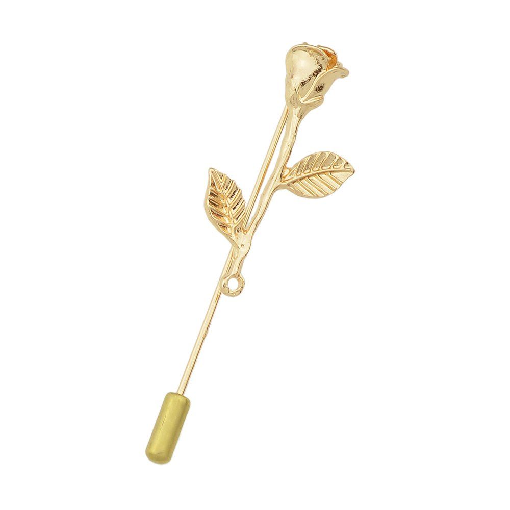 

Gold-color Leaf Flower Rose Brooches Pin