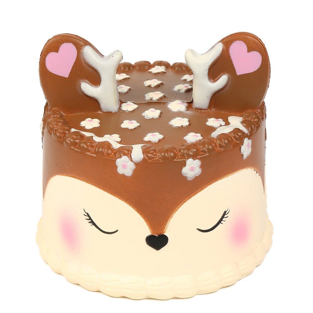 

Jumbo Squishy Slow Rising Kawaii Cute Deer Cake Creamy Scent for Kids, Light brown