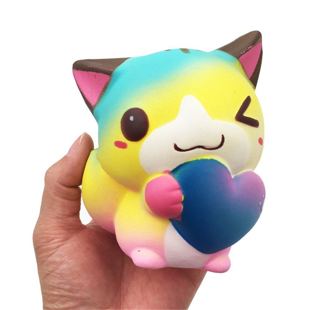 

Jumbo Squishy Slow Rising Kawaii Scented Soft Elves Love Cats, Multi
