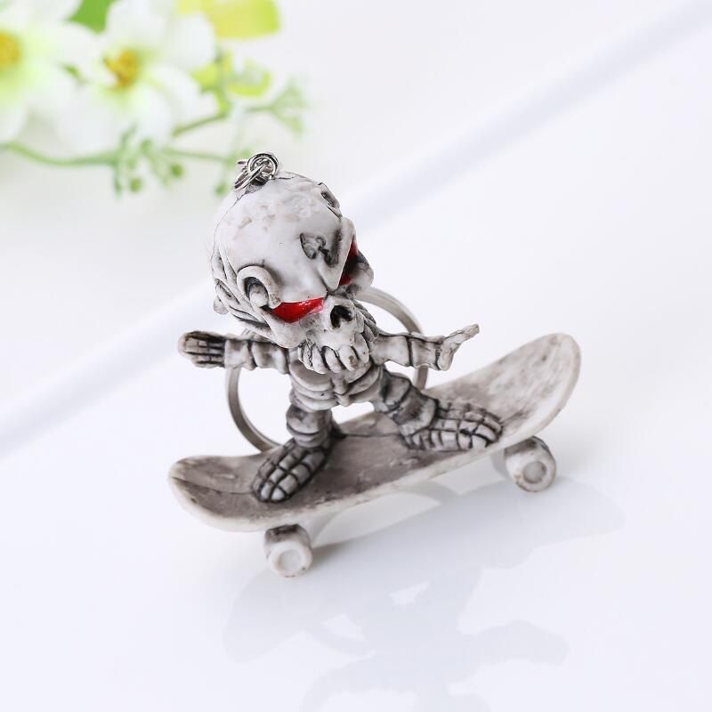 

Halloween Premium Rubber Skateboard Keychain, Dark gray