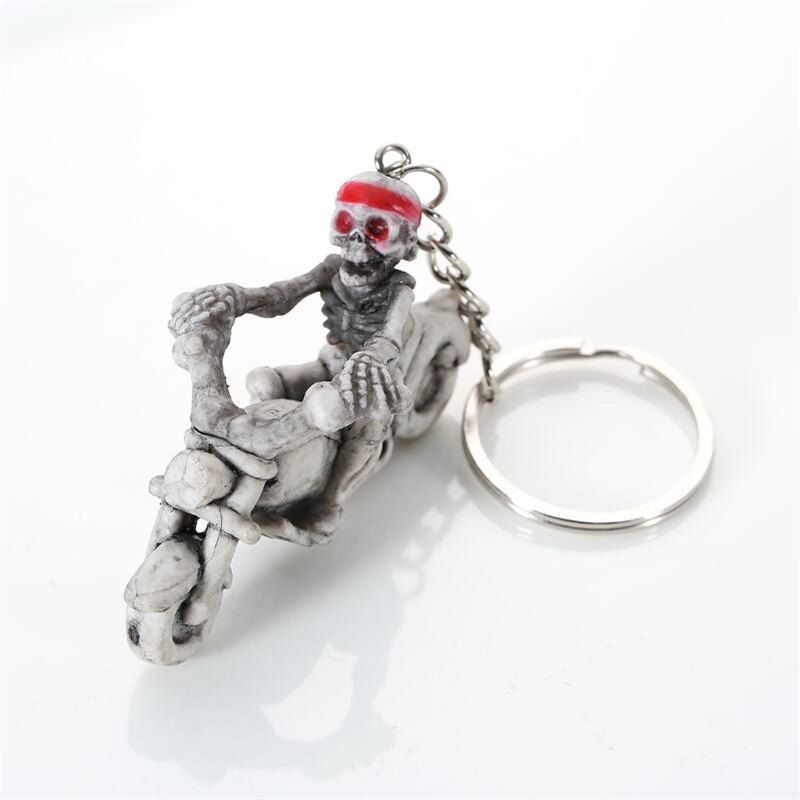 

Halloween High Quality Rubber Ride Motorcycle Keychain, Dark gray