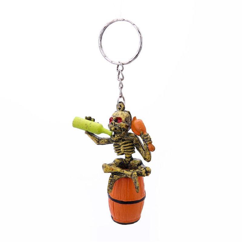 

Halloween High Quality Rubber Bottle Keychain, Orange gold